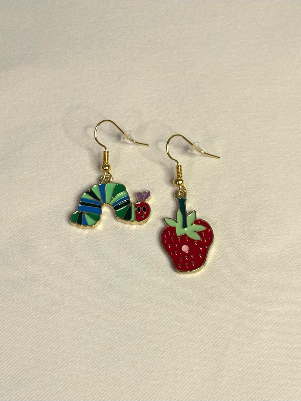 Handmade "The Very Hungry Caterpillar"
Mismatched Earrings